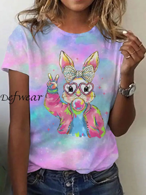 Women’s Rabbit Art Print T-Shirt As picture / S