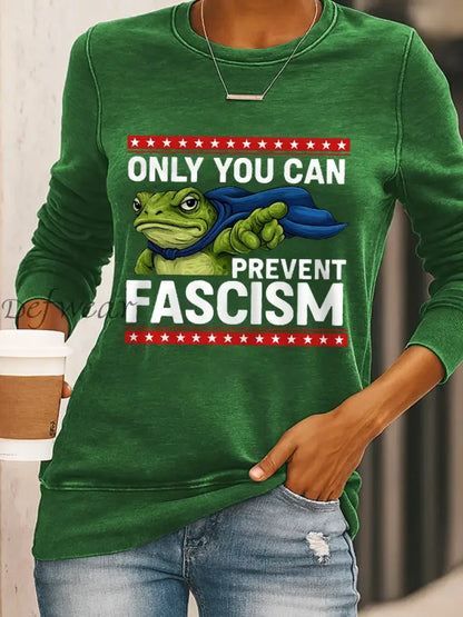 Women’s Resist Frog Print Casual Sweatshirt Green / S