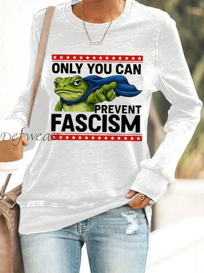 Women’s Resist Frog Print Casual Sweatshirt White / S