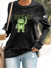 Women’s Resist Frog Print Sweatshirt As picture / S