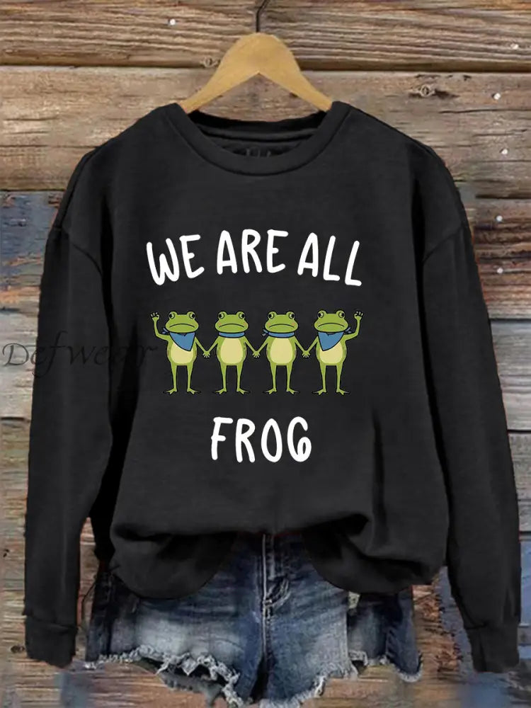 Women’s Resist Frog Printed Casual Sweatshirt Black / S