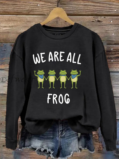 Women’s Resist Frog Printed Casual Sweatshirt Black / S