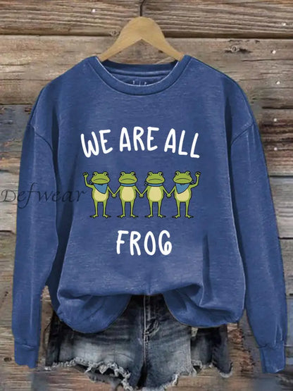 Women’s Resist Frog Printed Casual Sweatshirt Blue / S