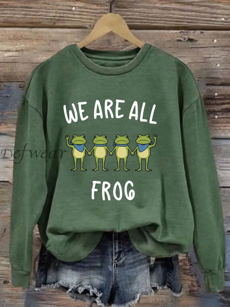 Women’s Resist Frog Printed Casual Sweatshirt Green / S