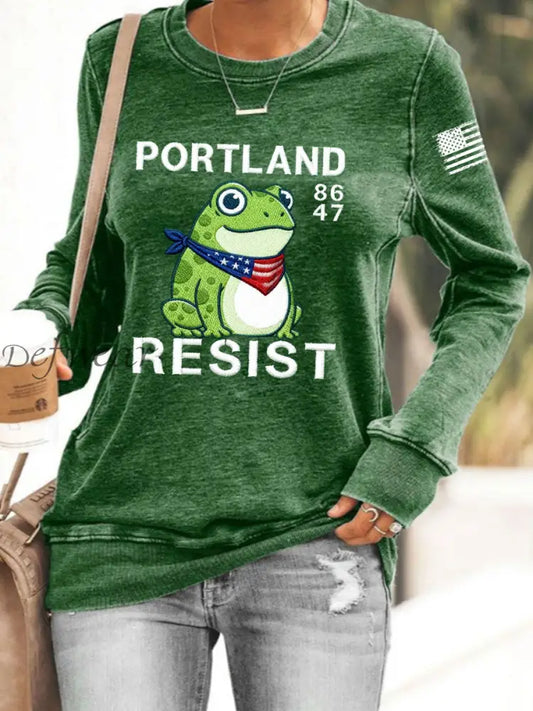 Women’s Resist Portland Frog Sweatshirt Green / S