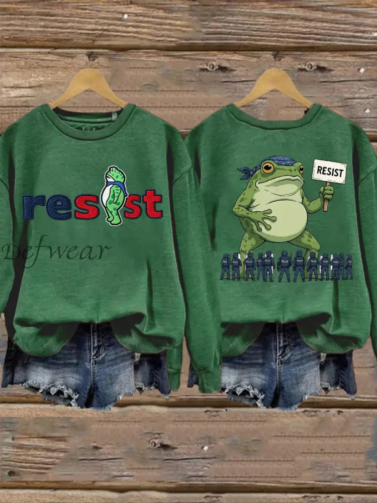 Women’s Resist Portland Frog Sweatshirt Green / S