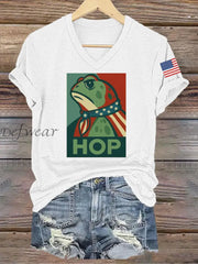 Women’s Retro Resist Frog Printed T-shirt White / S