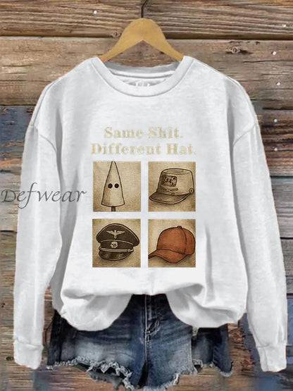 Women’s Same Shit Different Hat Printed Casual Sweatshirt White / S