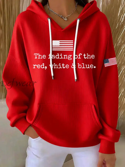 Women’s The Fading Of The Red White And Blue Printed Hoodie Red / S