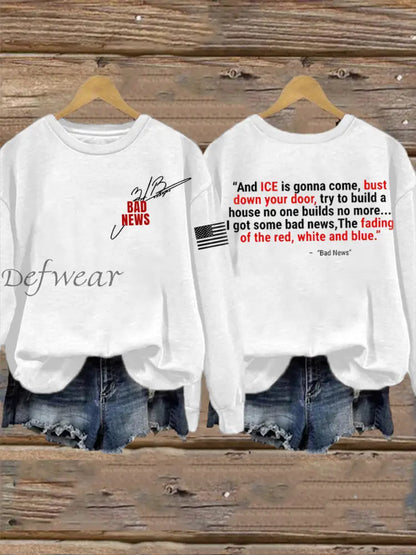Women’s The Fading of the Red White and Blue Printed Sweatshirt White / S