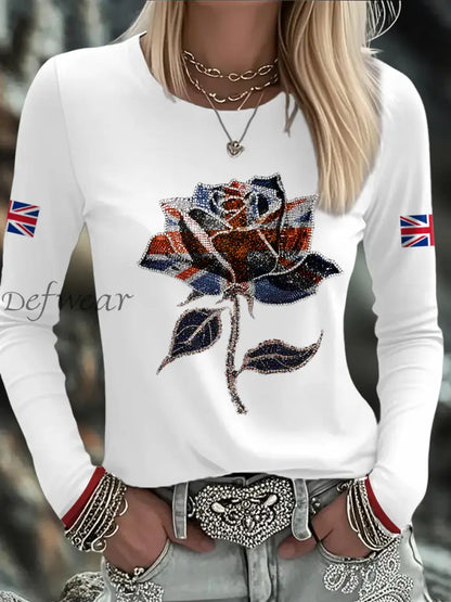Women’s UK Flag Art Printed T shirt White / S