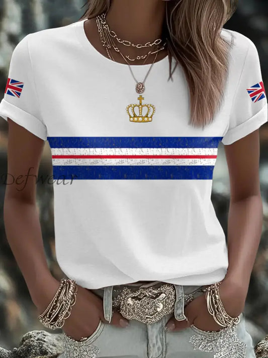 Women’s UK Flag Art Printed T shirt White / S