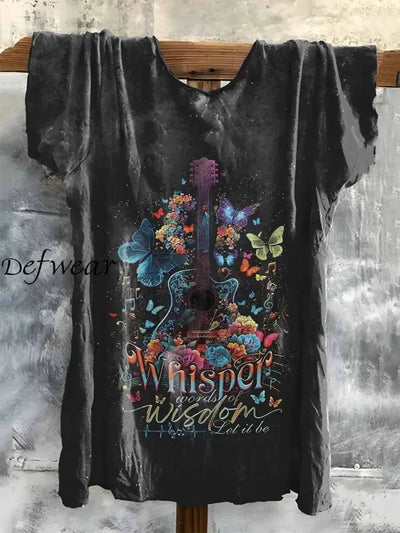 Women’s Whisper Art Print Cotton Crew Neck T-Shirt Colorful / S